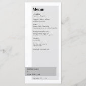 Modern Black & White Wedding Menu (Voorkant)