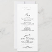 Modern Black White Wedding Menu & Guest Place Card Kaart (Voorkant)