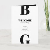 Modern Black & White Wedding Order of Service Programma (Voorkant)