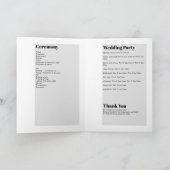 Modern Black & White Wedding Order of Service Programma (Binnen)
