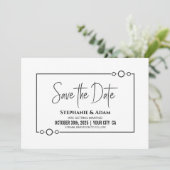 Modern Black White Wedding Save The Date (Staand voorkant)