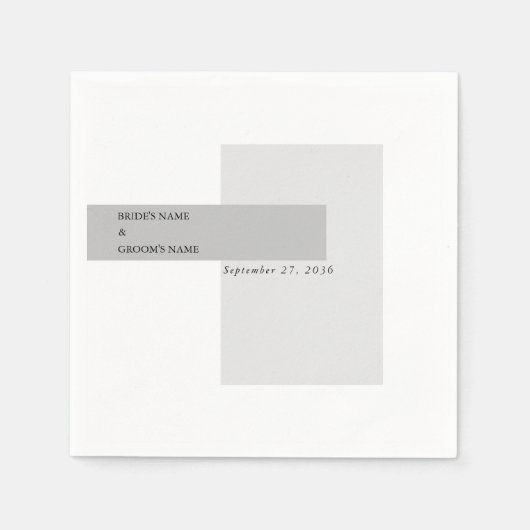 Modern Black & White Wedding Servet (Voorkant)