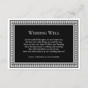 Modern Black White Wedding Wishing Well Poem Informatiekaartje