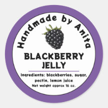 Modern BlackBerry Jam of Jelly Canning Jar Label