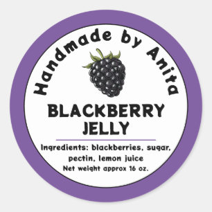 Modern BlackBerry Jam of Jelly Canning Jar Label