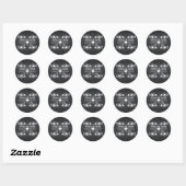 Modern Blackboard Chalkboard Wedding Ronde Sticker (Vel)