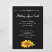 Modern BlackWhite Stripe Sunflower 2018 Afstuderen Kaart (Achterkant)