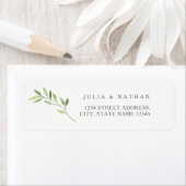 Modern blad bruiloft envelop retouradres etiket (Insitu)