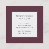 Modern blad minimaal vierkante visitekaartje (Achterkant)