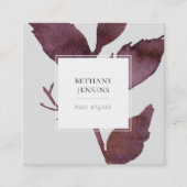 Modern blad minimaal vierkante visitekaartje (Voorkant)