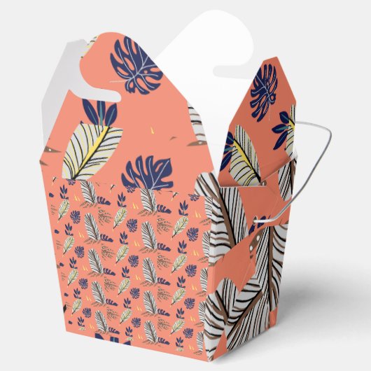 Modern Bladpatroon Bruiloft & Feestartikelen Bedankdoosjes (Geopend)