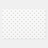 Modern Bladpatroon en Pinstripes Dusky Green | Inpakpapier Vel (Voorkant)