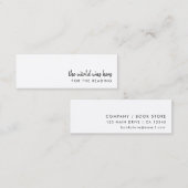 Modern Bladwijzer | Minimale mini-boekwinkel Mini Visitekaartje (Voorkant / Achterkant)