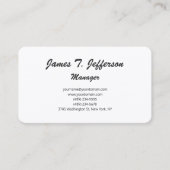 Modern blank wit minimalistisch script handschrift visitekaartje (Voorkant)