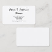 Modern blank wit minimalistisch script handschrift visitekaartje (Voorkant / Achterkant)