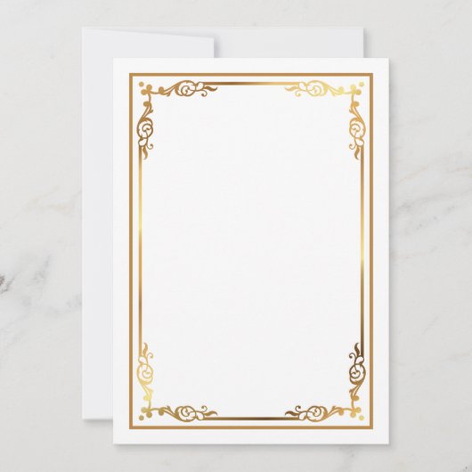 Modern Blank Wit Uitnodigen met Slanke Ingelijste  Kaart (Voorkant)
