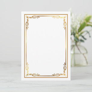 Modern Blank Wit Uitnodigen met Slanke Ingelijste Kaart