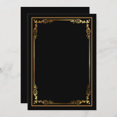 Modern Blank Zwart Nodig uit met Slanke Ingelijste Kaart (Voorkant / Achterkant)