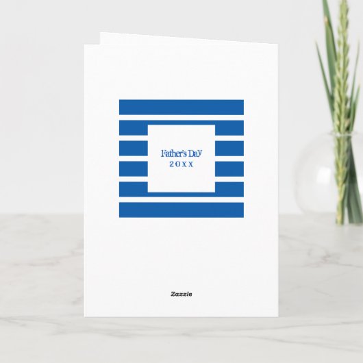 Modern blauw 1e Vaderdag man Kaart (Achterkant)