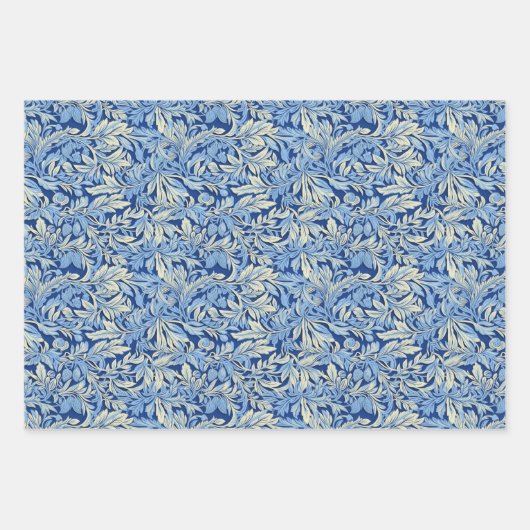 Modern blauw 3D bloemblaadjes behangontwerp Inpakpapier Vel (Voorkant 2)