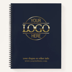 Modern Blauw Bedrijfslogo Promotioneel Cadeau Notitieboek