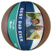 Modern Blauw Beste Pap Ooit Foto Vader Basketbal (Verticaal)