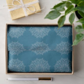 Modern Blauw Blauwgroen Wit Mandala Boho Decoupage Tissuepapier (Geschenk)