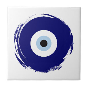 Modern Blauw Boze Oog Geluk & Bescherming Symbool Tegeltje