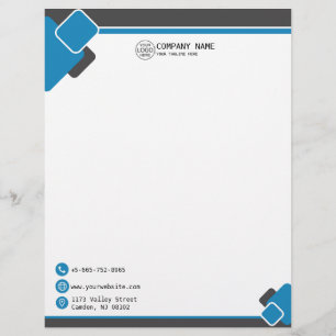 Modern blauw Business logo Letterhead Briefhoofd