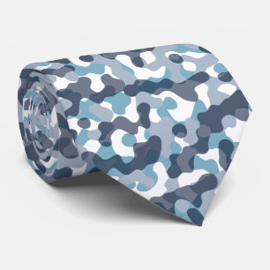 Modern blauw camouflage patroon marine thema stropdas
