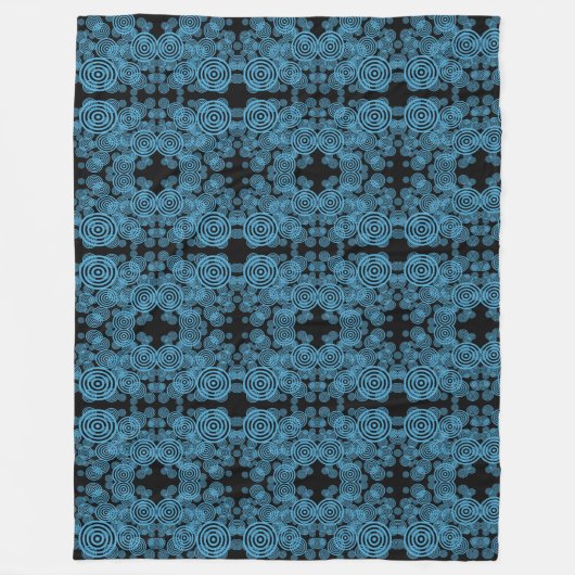 Modern blauw cirkelenpatroon fleece deken (Voorkant)