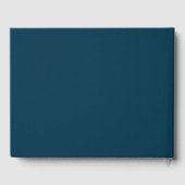 Modern blauw en goud script, minimalistische bruil gastenboek (Achterkant)