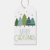 Modern blauw en groen kerstboom cadeau Label Cadeaulabel (Voorkant)
