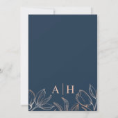 Modern blauw en Roos goud Save the Date (Achterkant)