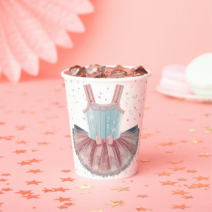 Modern blauw en roze tutu glitter Baby shower Papieren Bekers