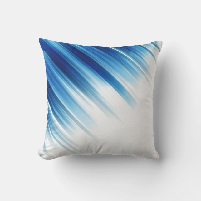 Modern blauw en wit, decoratief kussen (Voorkant)