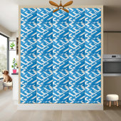 Modern blauw en wit Grieks patroon ontwerp Tegeltje