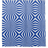 Modern blauw en wit patroon douchegordijn (Voorkant)
