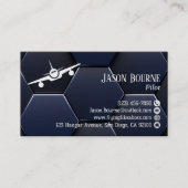 Modern blauw en wit professionele QR-code, luchtva Visitekaartje (Voorkant)