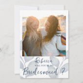 Modern blauw en wit worden mijn Bridesmaid (Voorkant)