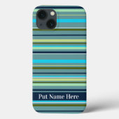 Modern Blauw Geel Groen Strepen Abstract Case-Mate iPhone Case (Achterkant)
