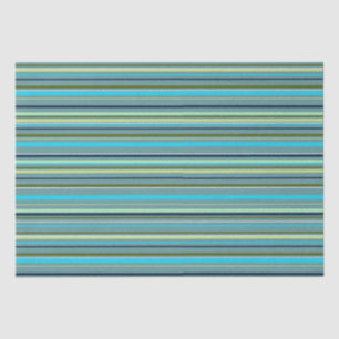 Modern Blauw Geel Groen Strepen Elegant Tissuepapier