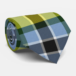 Modern Blauw & Geel Tartan Plaid Patroon Stropdas