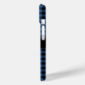 Modern blauw geruite patroon monogram Case-Mate iPhone case (Achterkant / Links)