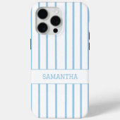 Modern blauw gestreepte gepersonaliseerde naam Chi Case-Mate iPhone Case (Achterkant)