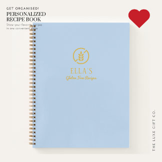 Modern blauw glutenvrij blanco recept boek