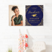 Modern blauw goud foto Afstuderen banner (Insitu)