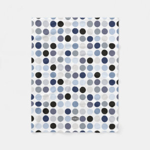 modern blauw grijs polka stippen patroon monogram fleece deken