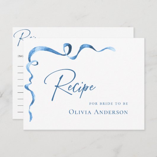 Modern blauw handgetekend boog Vrijgezellenfeest r Briefkaart (Voorkant / Achterkant)