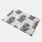 Modern blauw handpalm laat gouden strelen wit desi deurmat (Schuin)